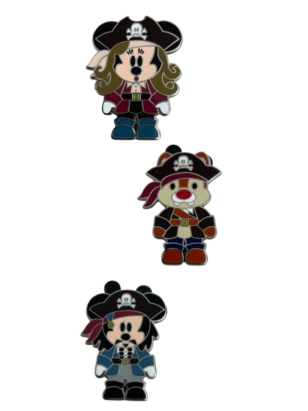Disney Pins Set of 3 Pirates of the Caribbean Baby Mickey/ Minnie/Chipmunk